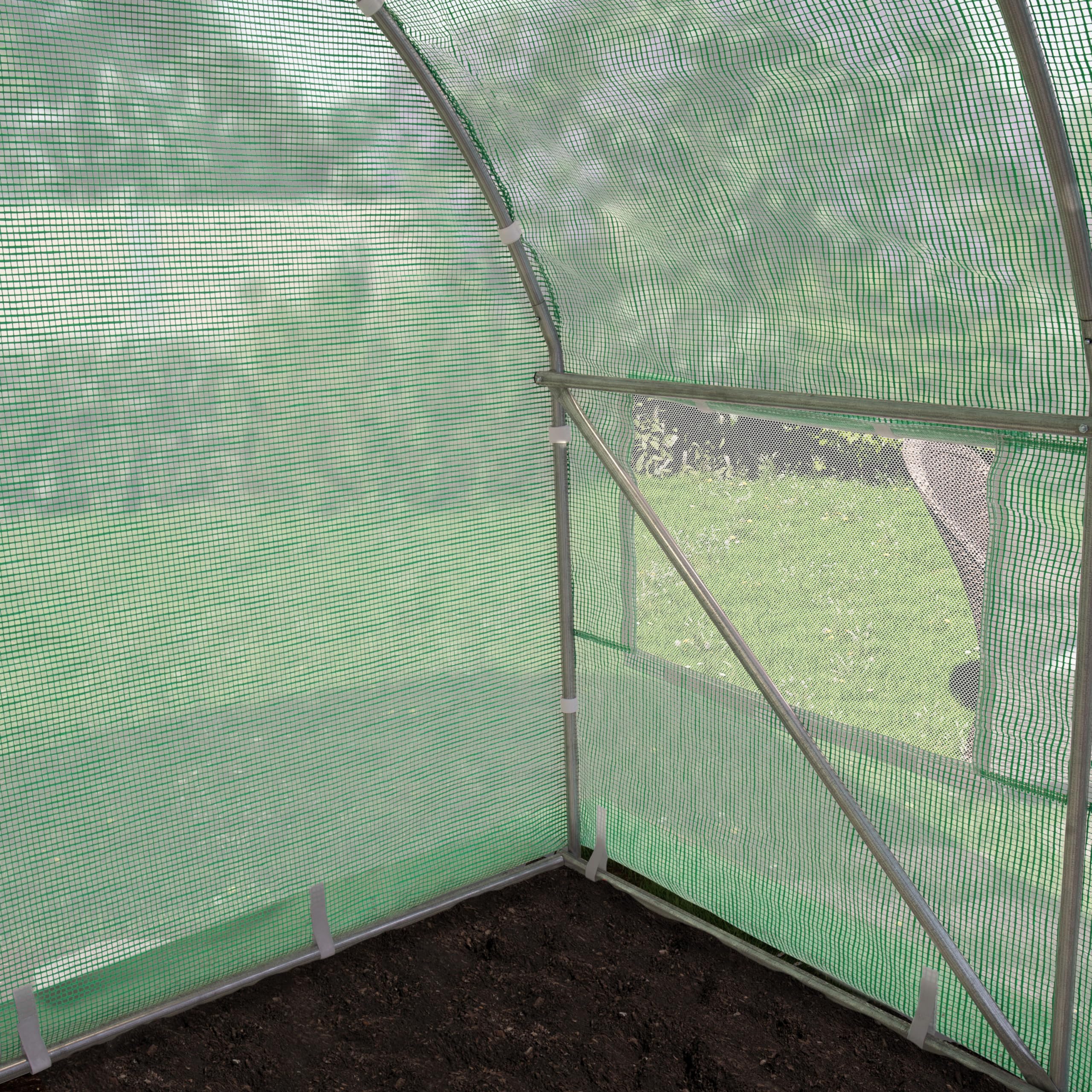 TOOLPORT Invernadero túnel Invernadero Jardín para Plantas con Ventanas 4x10m - Lona de PE 180g/m² Verde Transparent