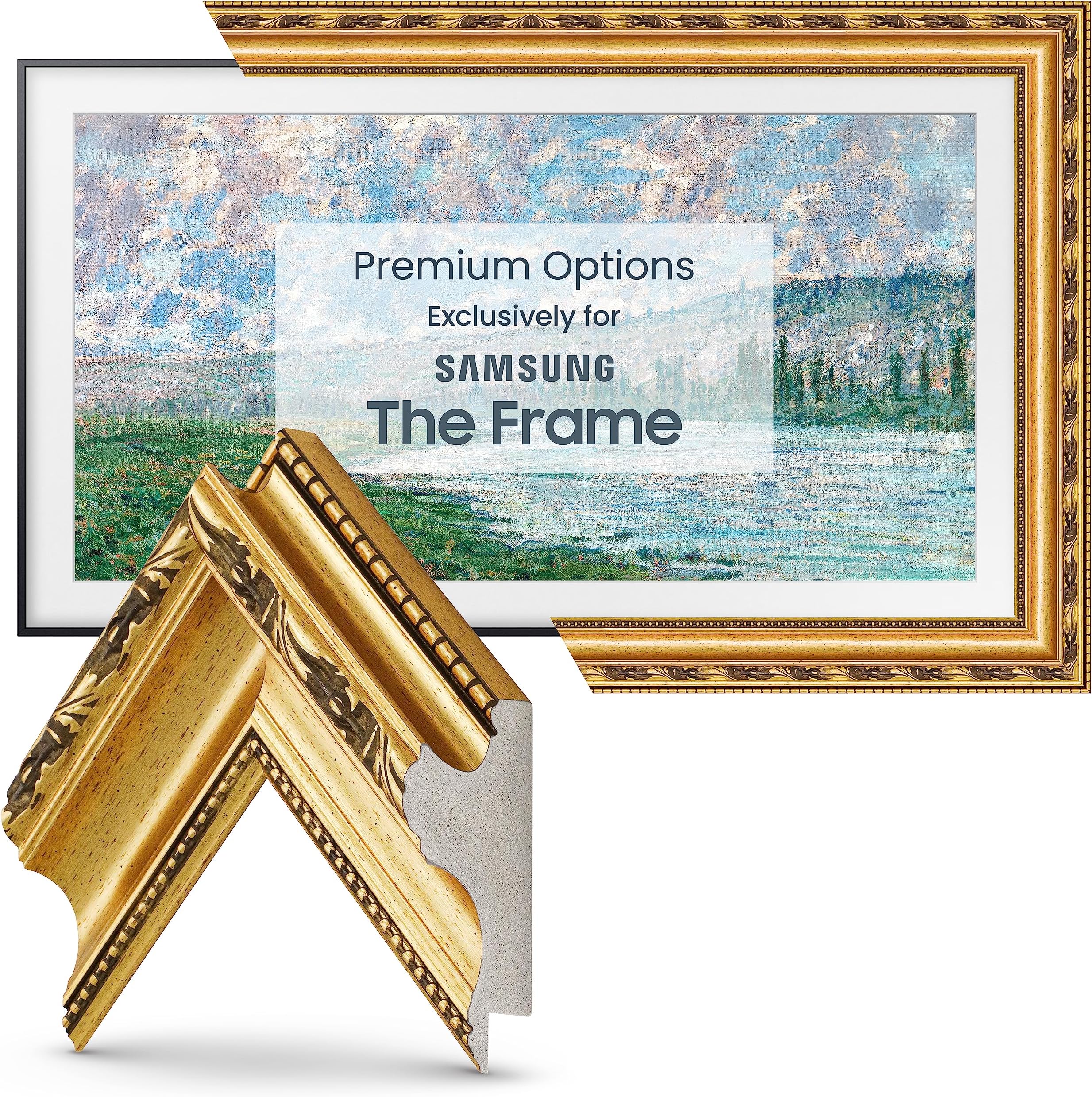 Frame My TV Deco TV Frames Ornate Gold Smart Frame