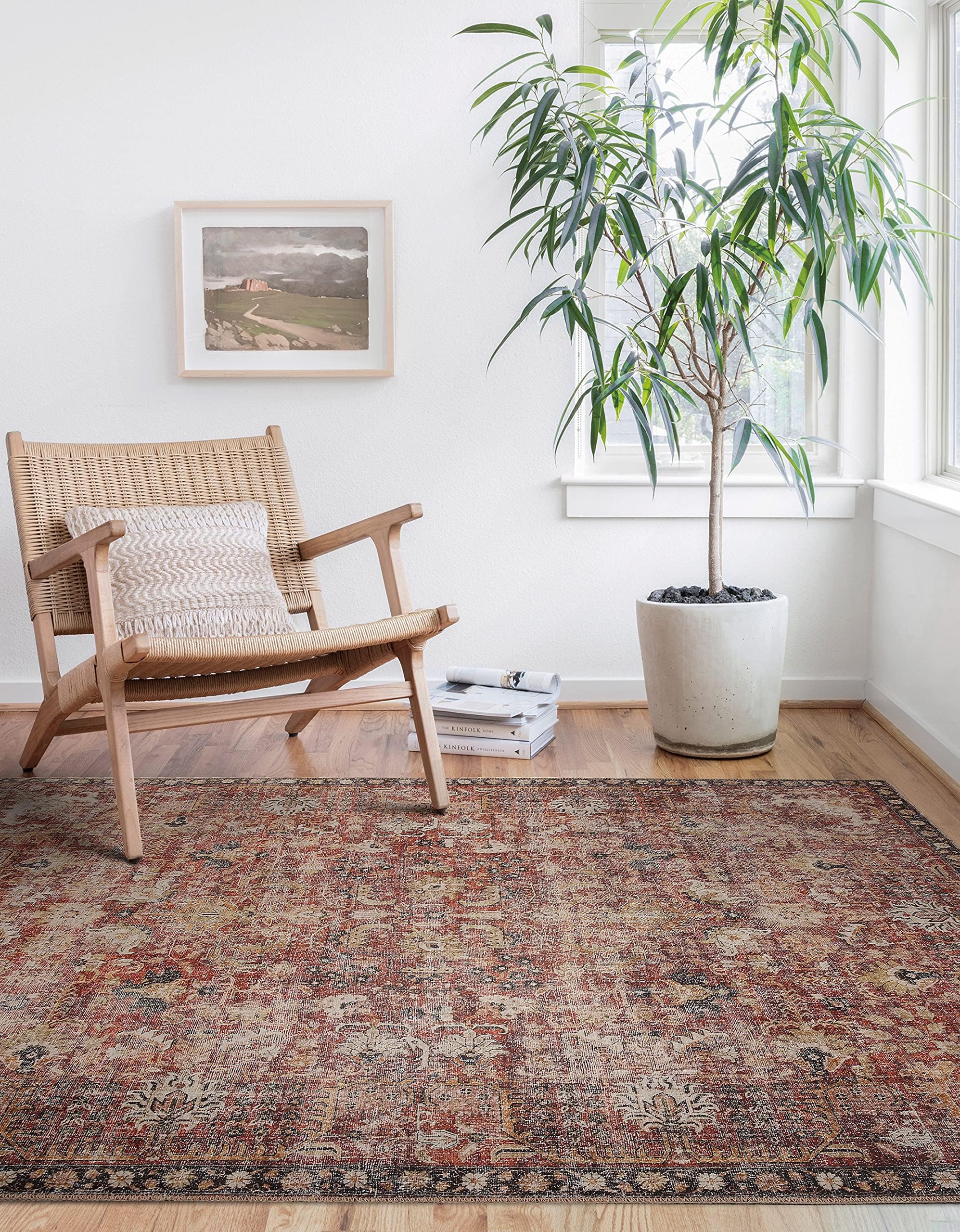 Amazon.com: Valenrug Washable Rug 4x6 - Ultra-Thin Antique