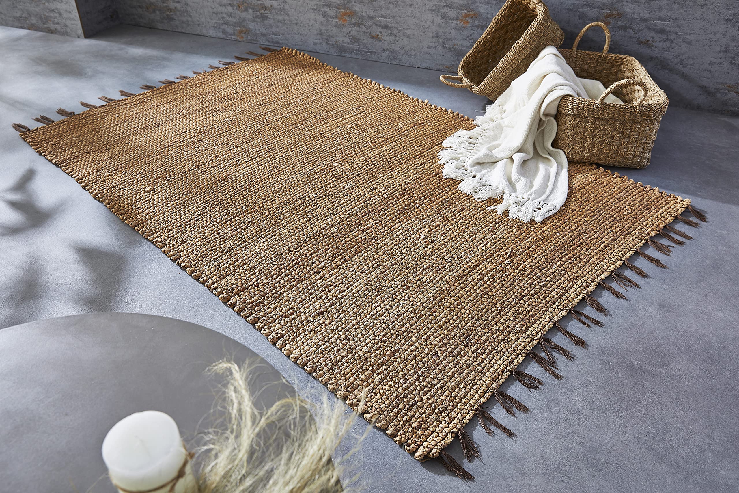 Luxor Living Tapis Naturel Sahara tressé en Jacinthe d'eau 120 x 180 cm