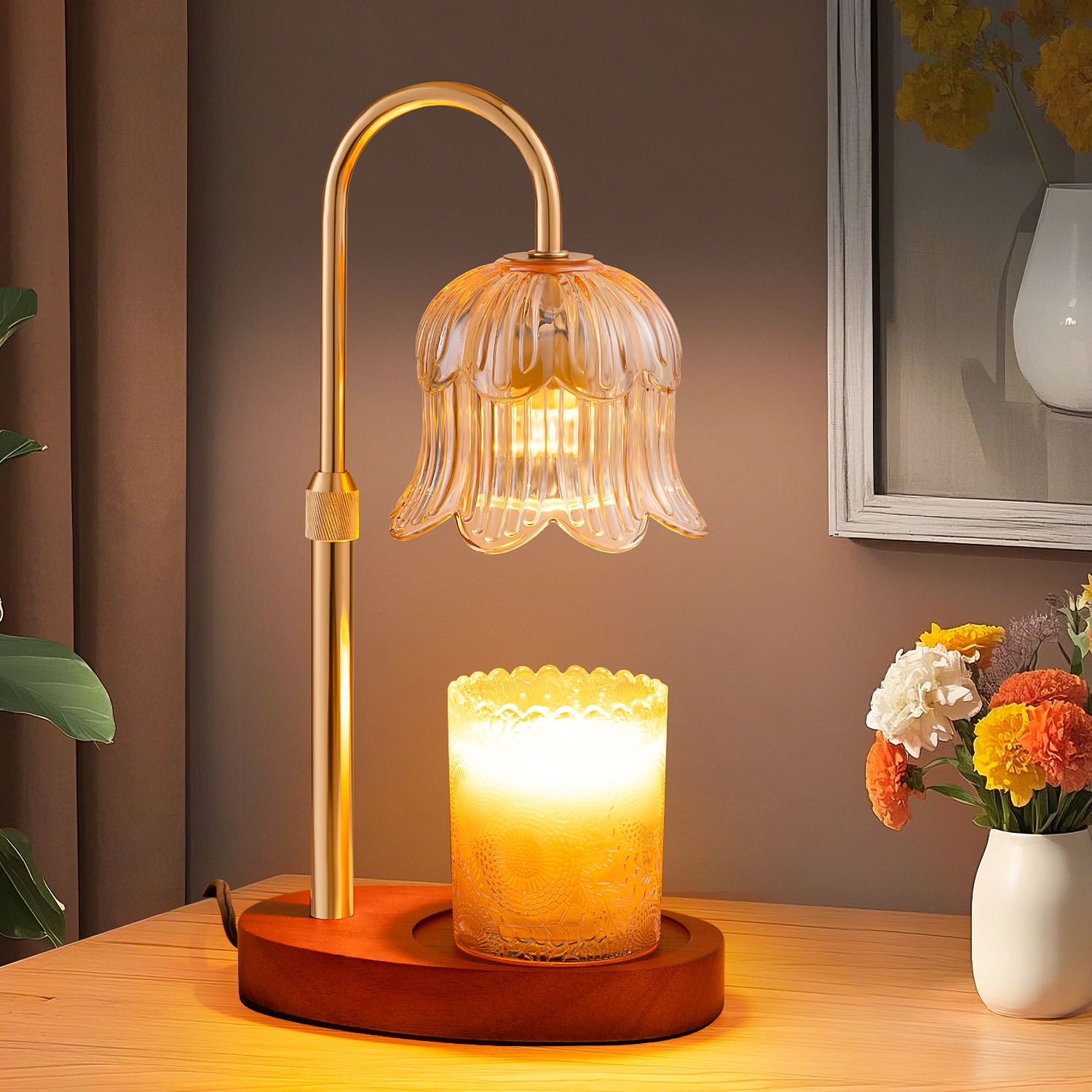 Candle Warmer Lamp With Timer: Adjustable Dimmable Curacao