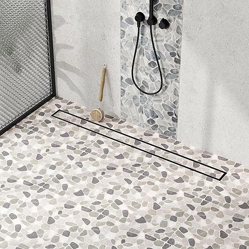 Miniatura 13 de Neodrain Drenaje de ducha lineal de 18 pulgadas con rejilla de inserción de azulejos, desagüe de suelo de ducha rectangular de acero inoxidable