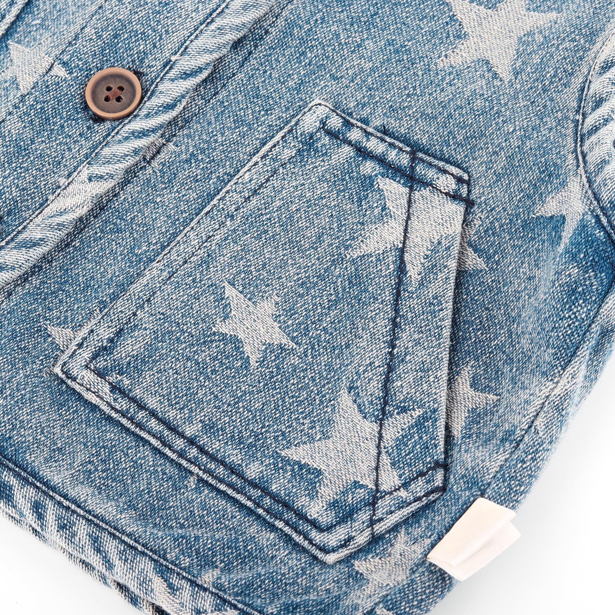 Neonato Denim Gilet Retrò Senza Maniche Giacca Bambino Ragazzi Ragazze Primavera Autunno Bottone Cappotto Stelle Top con Tasche
