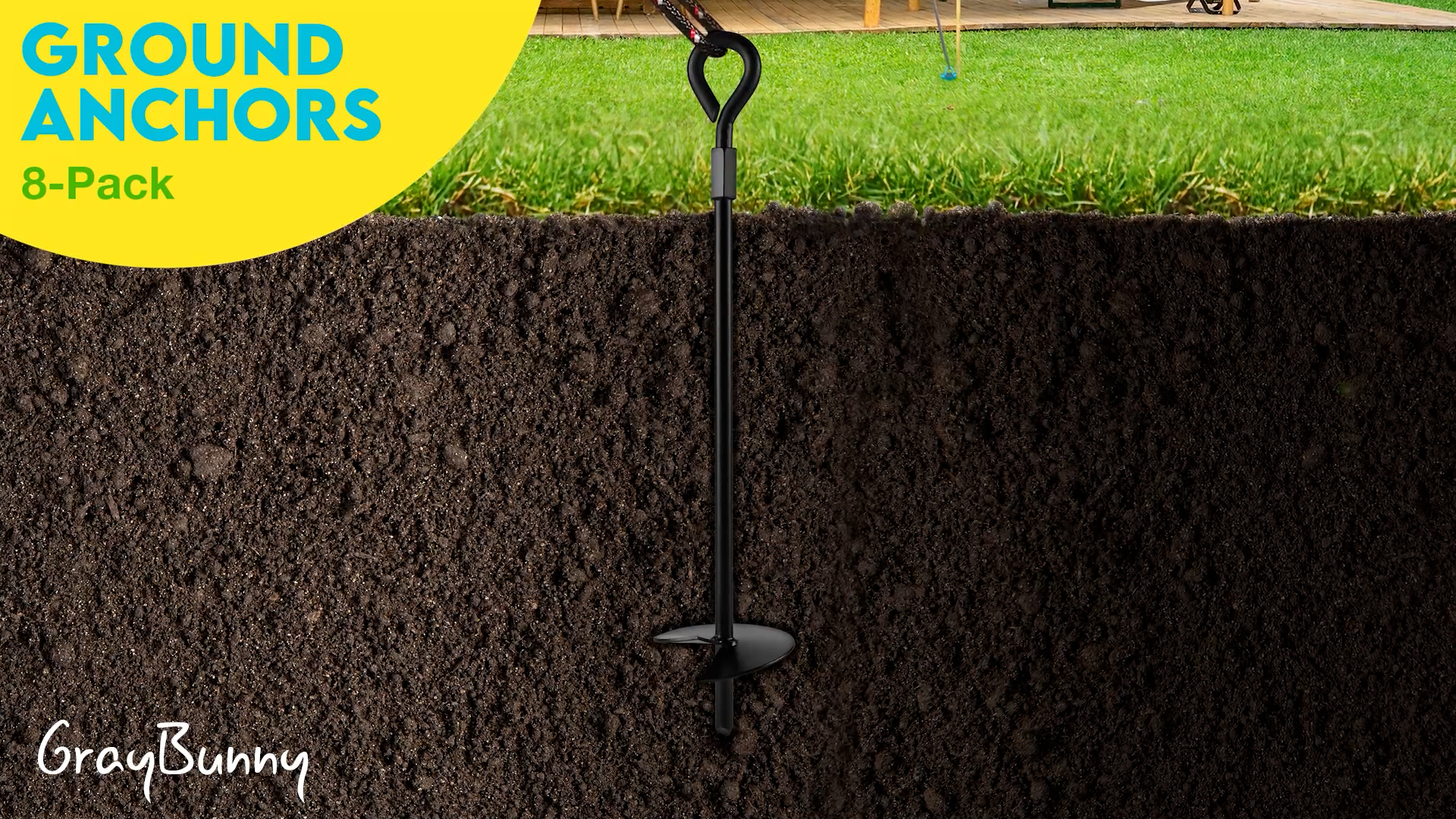 Lot de 100 ancrages de sol en métal galvanisé en forme de U 150 mm x 70