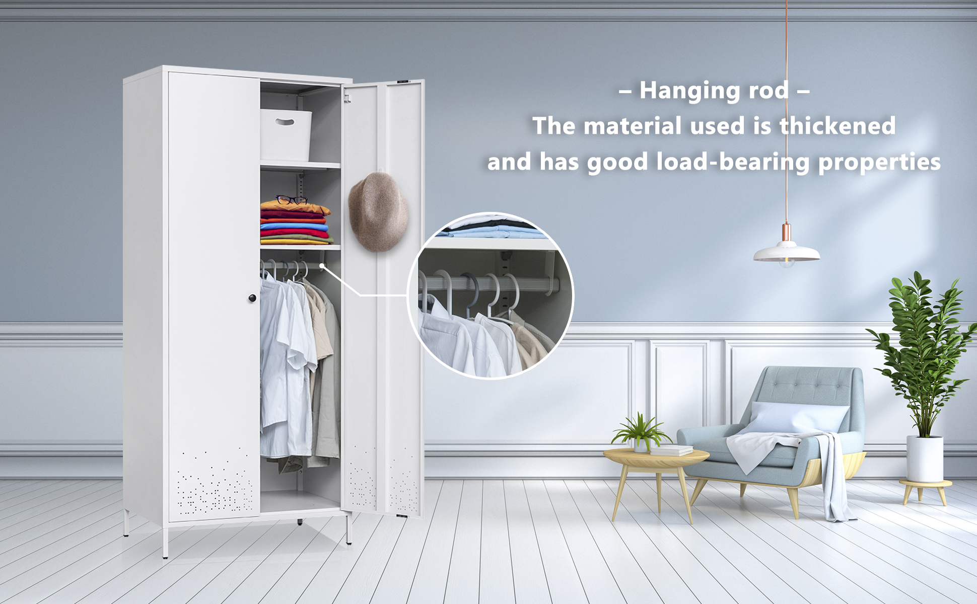 Amazon.com: YEEZER Metal Armoire Wardrobe Closet Cabinet for