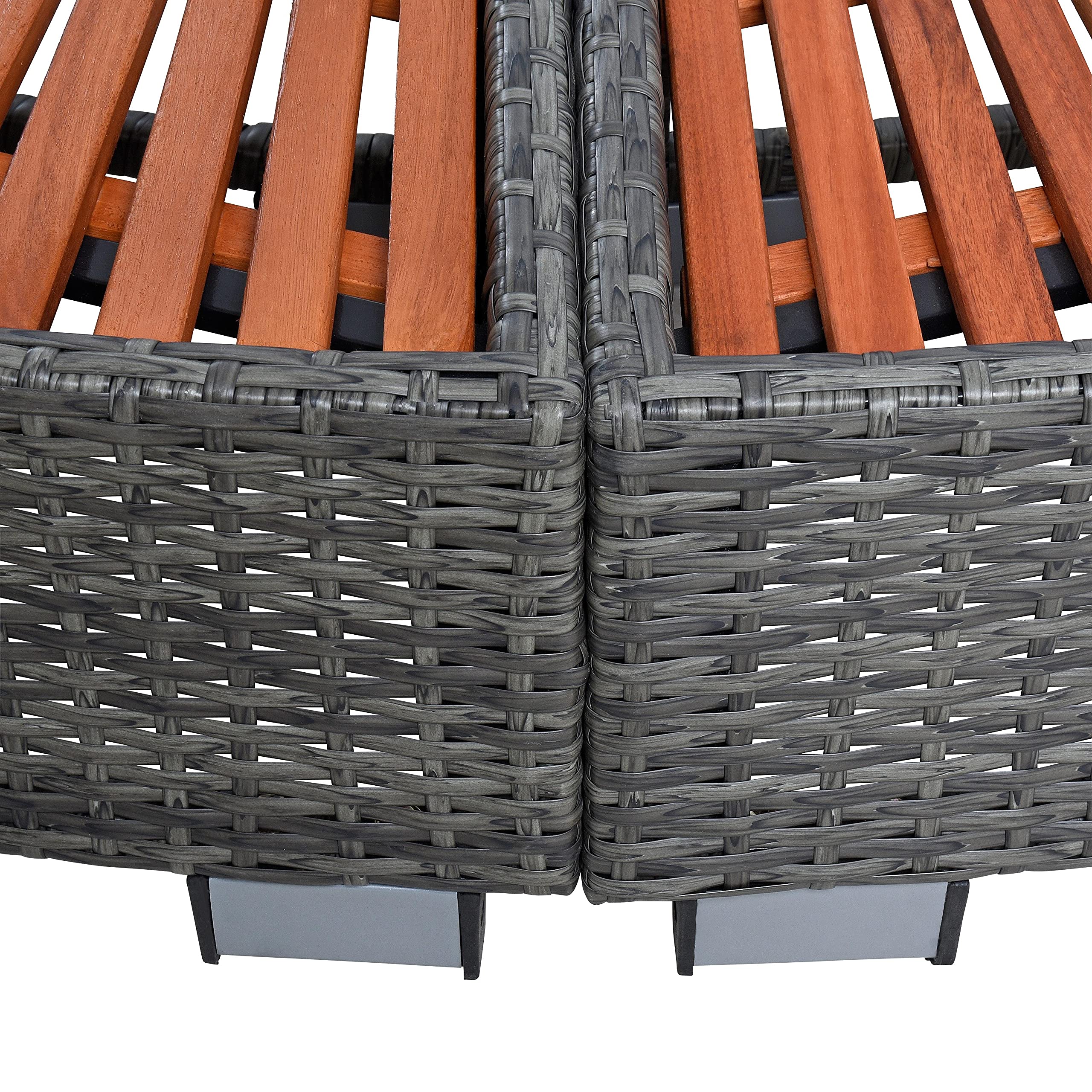 ESTEXO Poolumrandung Poolverkleidung Whirlpool Umrandung Polyrattan Verkleidung Einfassung Rund 200 cm (Anthrazit-Grau)