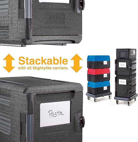 Miniatura 5 de METRO Mightylite ML300-BL - Transportador aislado de carga frontal, capacidad de 4 bandejas (negro)