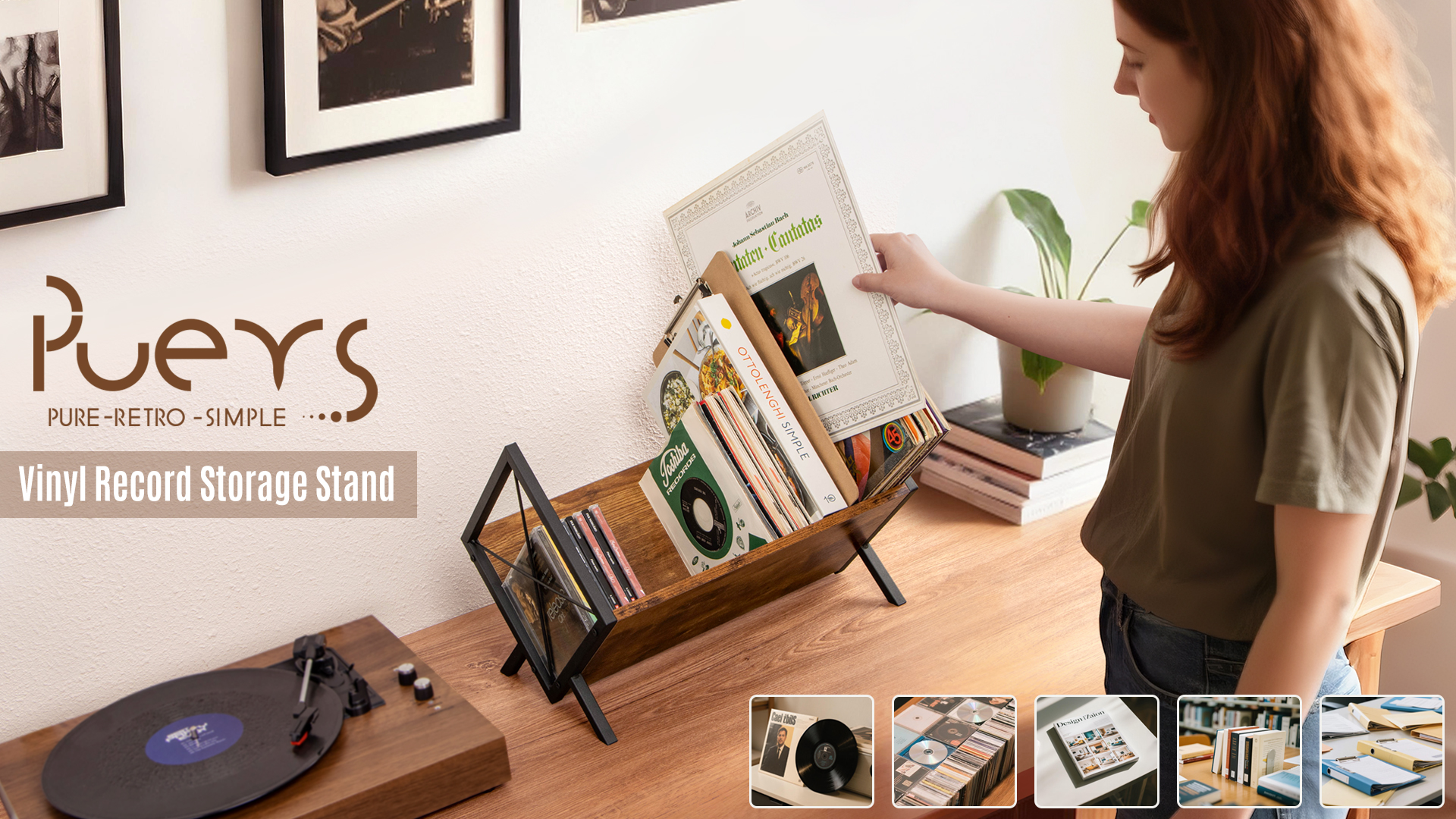 Amazon.com: PUERSI Vinyl Record Storage Rack, 80 LP Record Storage