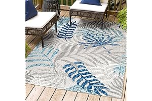 JONATHAN Y Tropics Palm Leaves Outdoor Rug 11x14