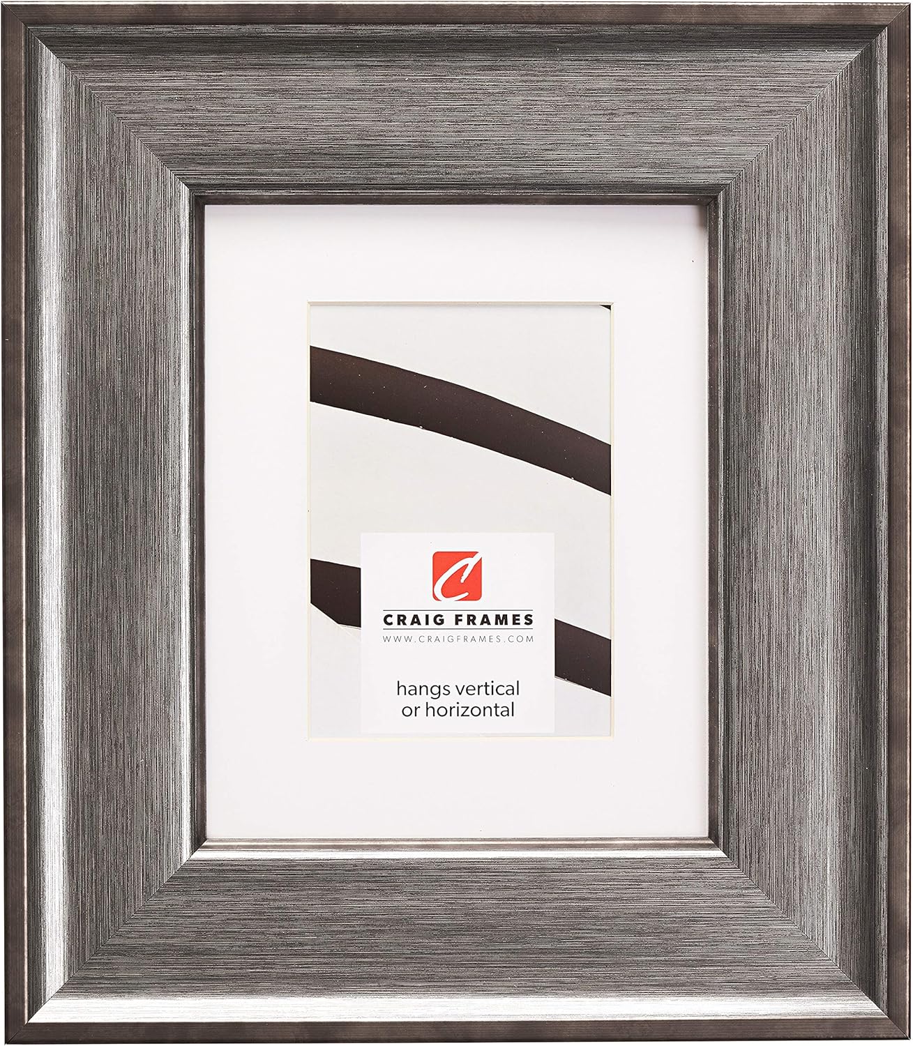 Craig Frames Resilience Wide, 5 x 7 Inch Picture Frame Matted to Display a 4 x 6 Inch Photo, Distressed Bronze