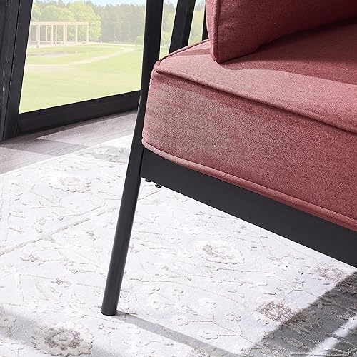 Miniatura 8 de DHHU Sofá biplaza moderno de tela para sala de estar asientos tapizados de amor muebles de 2 plazas para espacio pequeño compacto apartamento