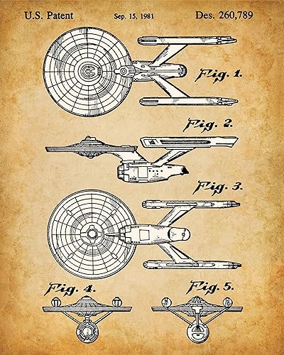 Miniatura 3 de Star Trek Original USS Enterprise Patent Prints - Set of Four Photos 8x10 Unframed - Makes a Great Man Cave Decor and Gift Under 20 for Trekkies