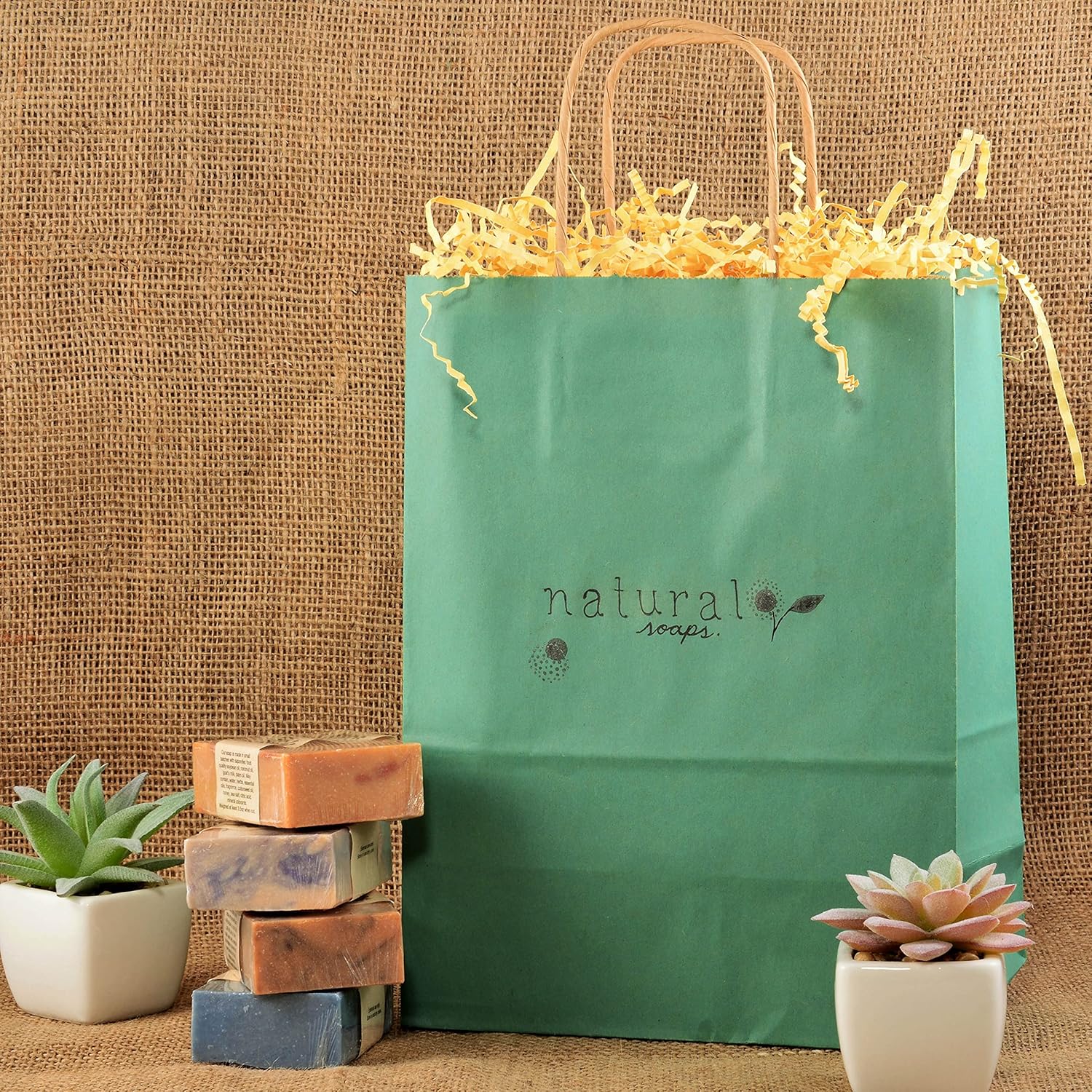 Prime Line Packaging Green Gift Bags, Small Paper Bags with Handles for Gifts, Holidays, Christmas, Party Favors, Shopping, Small Business, Bulk, 8x4x10, 50 Pack - Image 5