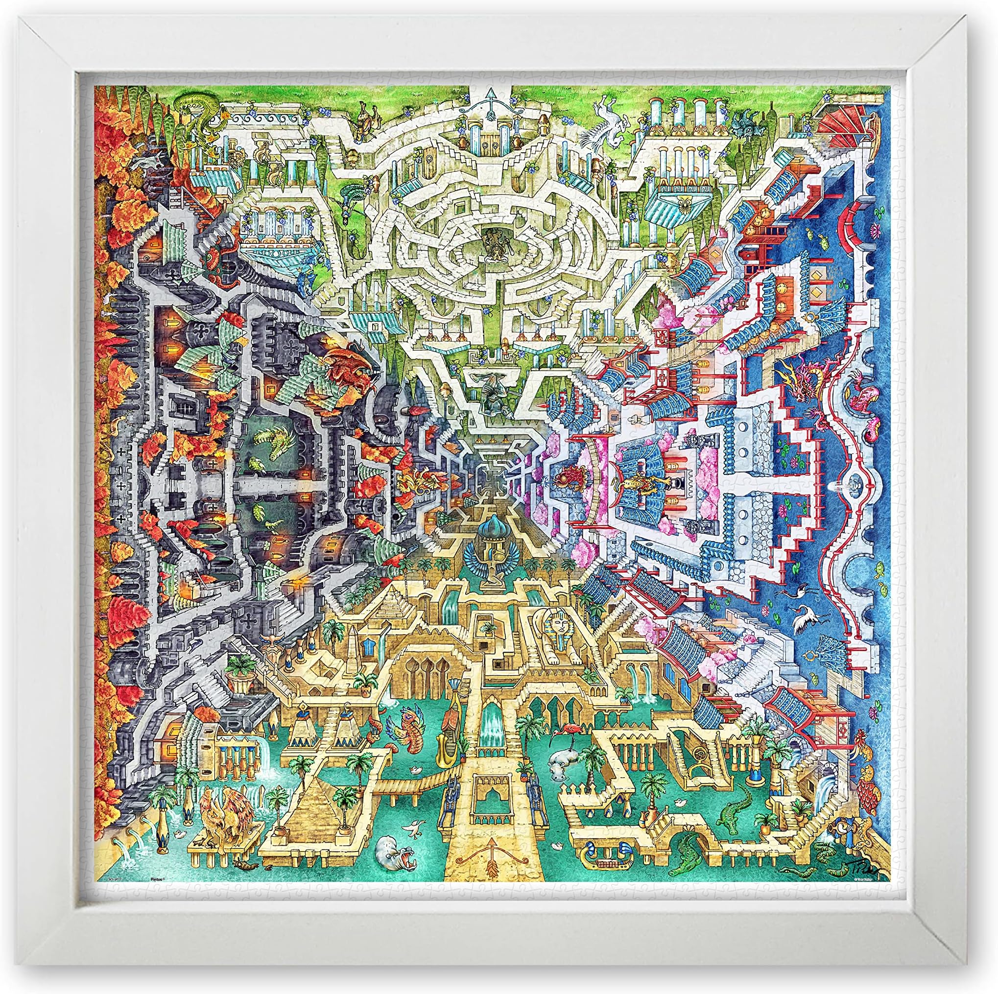 PintooJigsaw Puzzles 1600 Piece for Adults - Tom Parker - Myth Maze - Easy Storage Snug Interlocking Plastic Puzzle No Glue Required [H2375]