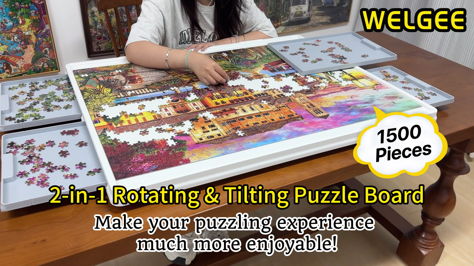 Amazon.com: WELGEE 1500 Pieces 2-in-1 Tilting & Rotating Puzzle