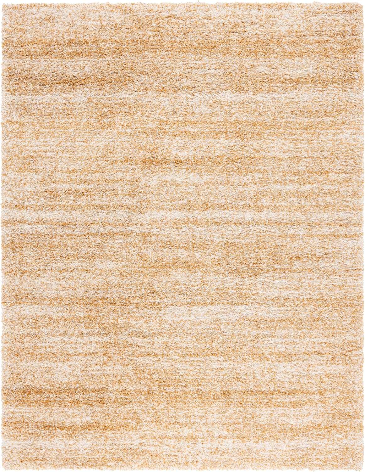 SAFAVIEH Hudson Shag Collection Area Rug - 9' x 12', Ivory/Gold, Geometric Design, Plush 1.9 Inch Thick Ideal for High Traffic Areas in Living Room, Bedroom, Dining (SGH295G)