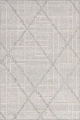 Miniatura 6 de nuLOOM Crissy - Alfombra contemporánea alta y baja para interiores y exteriores, 5 x 8 pies, color gris