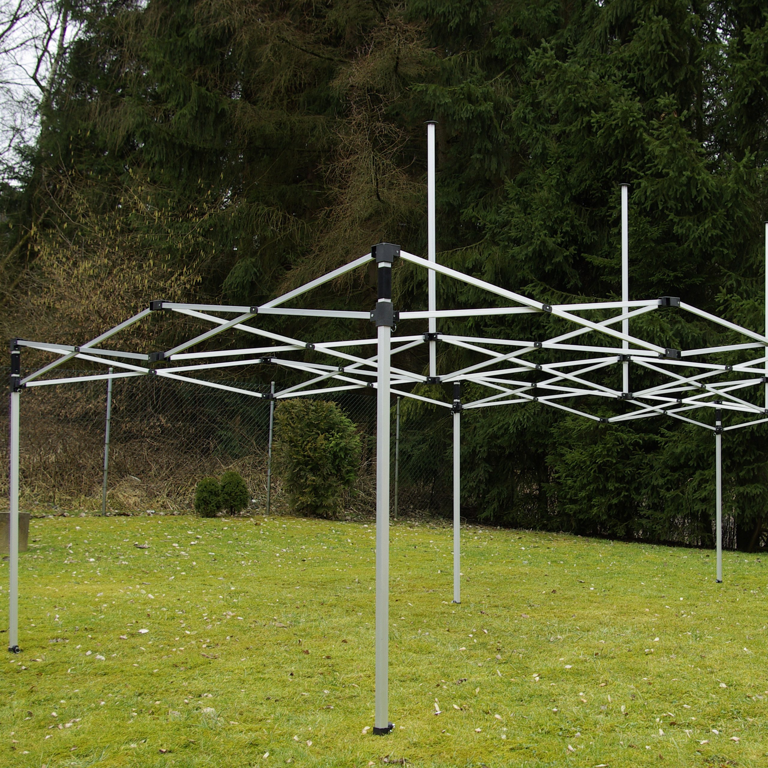 Profi Faltpavillon 3x6 m mit Seitenteilen - hochwertige Ausführung - wasserdichtes Dach mit PVC-Coating 270 g/m² - Farbe: weiß