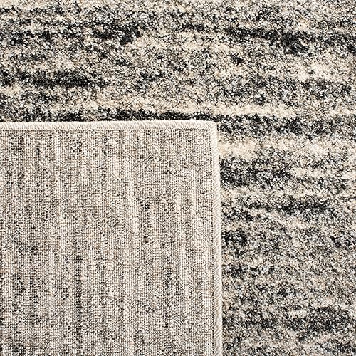 Miniatura 3 de SAFAVIEH Alfombra de área de 8 x 10 pulgadas, colección retro, grande, marfil y gris, diseño abstracto moderno, no desprende pelusa y es fácil de