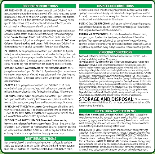 Miniatura 8 de OdoBan Concentrado desinfectante y eliminador de olores, 2 galones, aroma original de eucalipto
