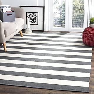 Safavieh Montauk Collection MTK712G Handmade Flatweave Grey and Ivory Cotton Area Rug (9' x 12') - coolthings.us