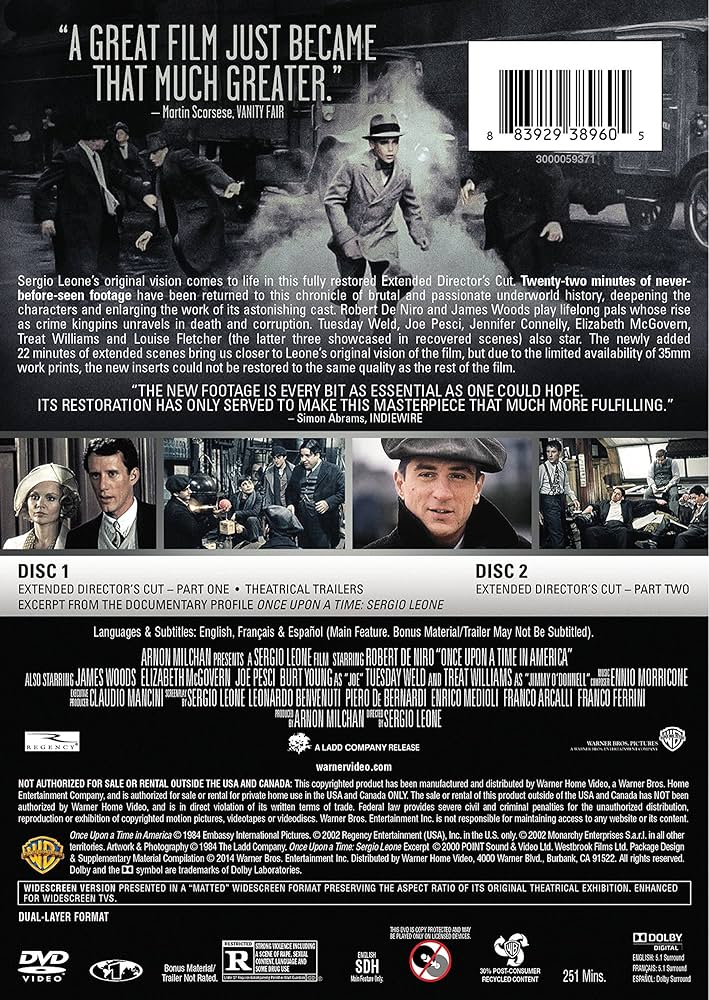 洋画・外国映画 DVD Once Upon A Time in AMERICA Amazon.com: Once Upon A Time In America, Complete Version