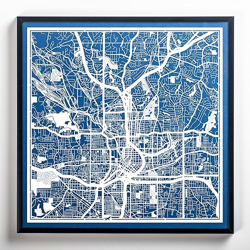 Miniatura 3 de Mapa de corte de papel Atlanta por O3 Design Studio White 12 × 12 pulgadas arte en papel