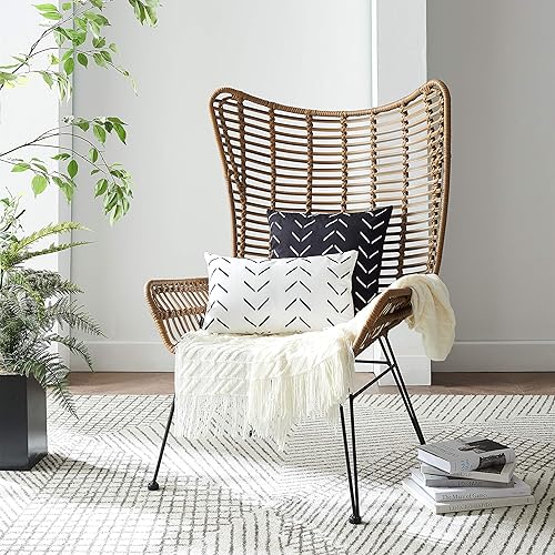 Miniatura 3 de Nestinco  Juego de 2 fundas de cojín bohemias decorativas con estampado de flechas blancas, de mezcla de poliéster, para sofá