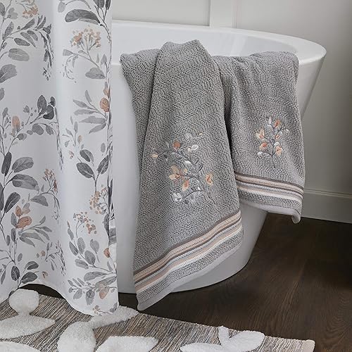 Miniatura 4 de SKL Home by Saturday Knight Ltd. - Toalla de baño con hojas de invernadero, color gris, pequeña