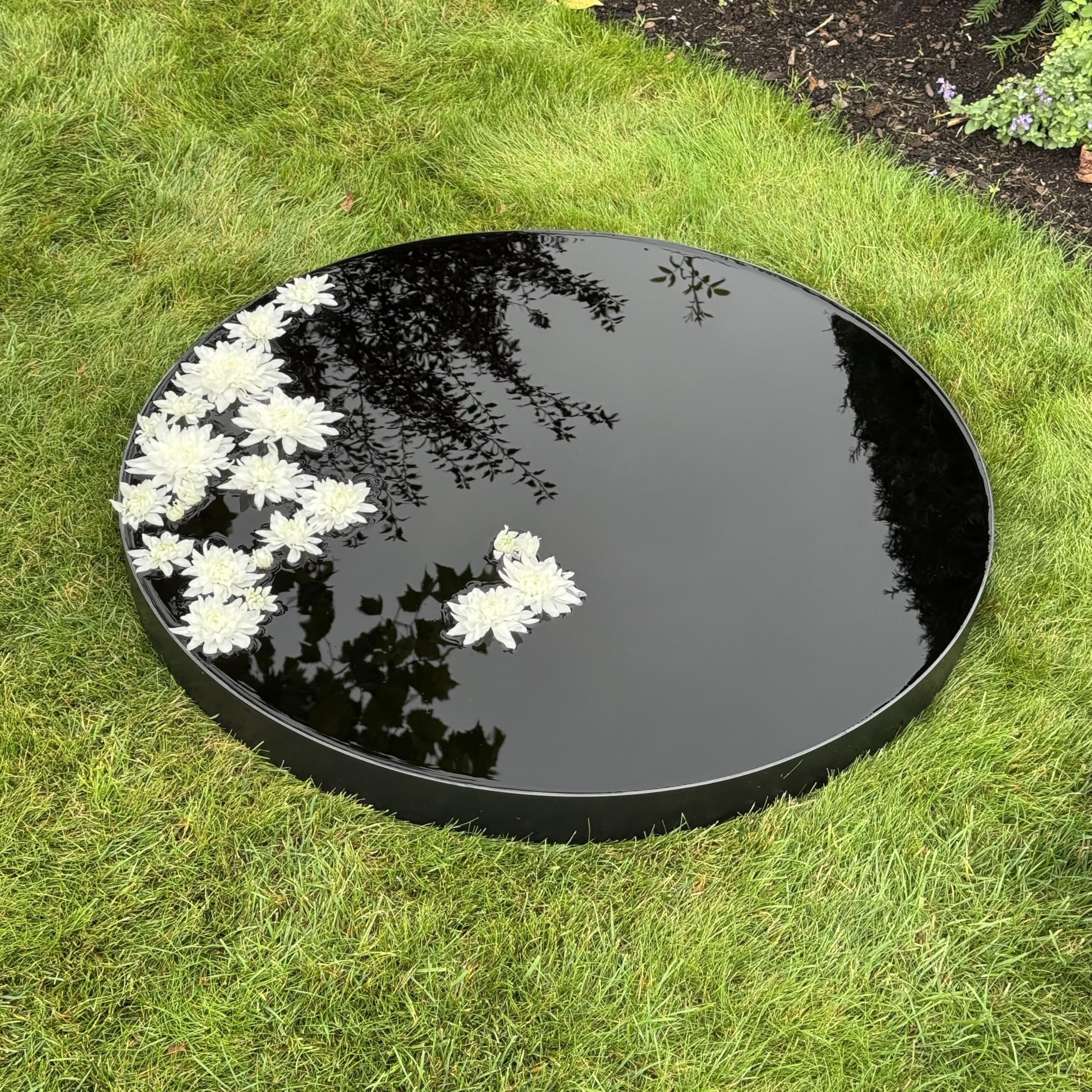 Findway Gardens Garden Pond/Water Mirror Round 80, Garden Decoration for Patio, Terrace and Lawn, Decorative Well/Manhole Cover