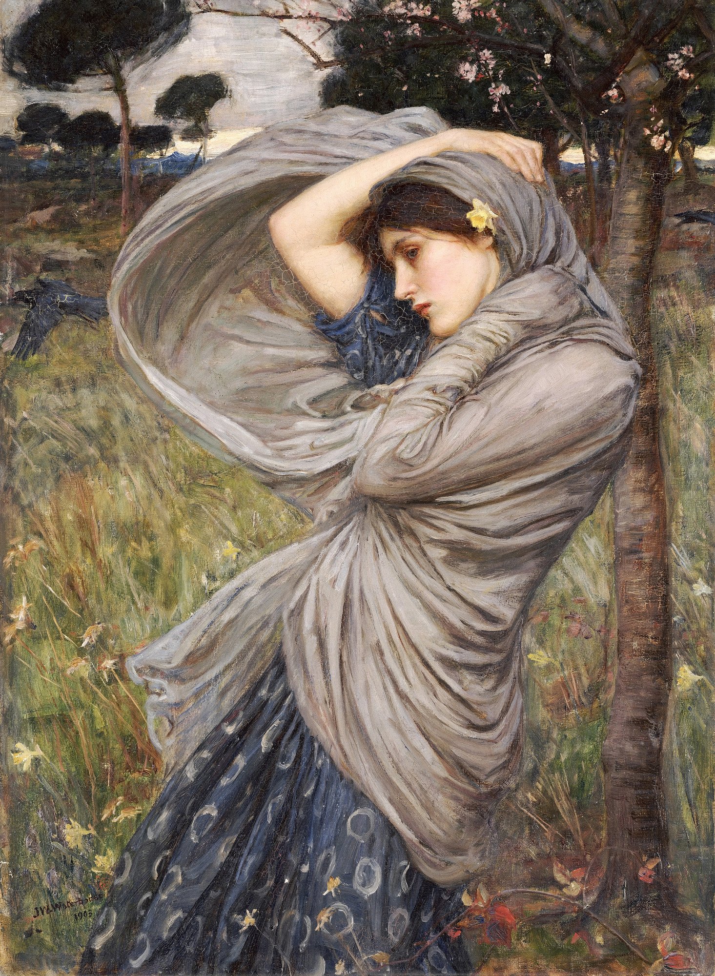 油絵 John William Waterhouse 最高傑作 Amazon.com: John William Waterhouse Boreas Poster Print - Unframed