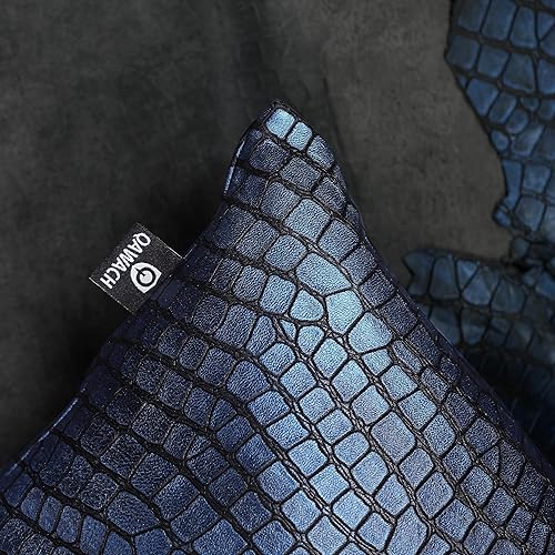 Miniatura 3 de Funda de almohada de piel de cordero  Funda decorativa para cojín de sofá  Fundas para sala de estar y dormitorio, 22 x 22 pulgadas  Azul metálico,