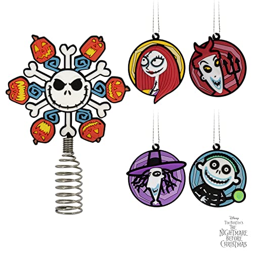 Hallmark Disney Tim Burton's The Nightmare Before Christmas, Miniatur-Weihnachtsbaumspitze und 4,3 cm Mini-Ornamente, bruchsicher, 5 Stück – Ansicht 6