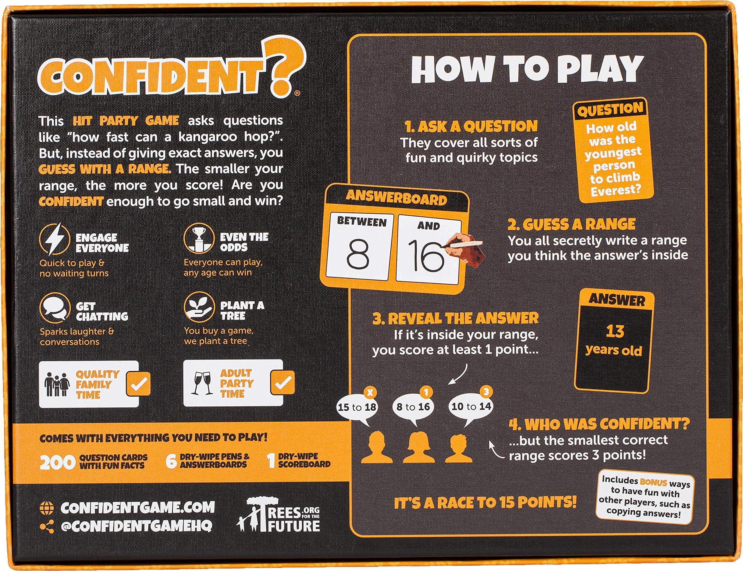CONFIDENT? Board Game The Hit Family Party Game A Quiz Game with a