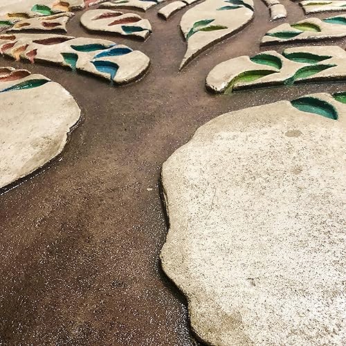 Miniatura 5 de Sello de hormigón de árbol de la vida de Walttools, diseño único de círculos decorativos (36.0in)