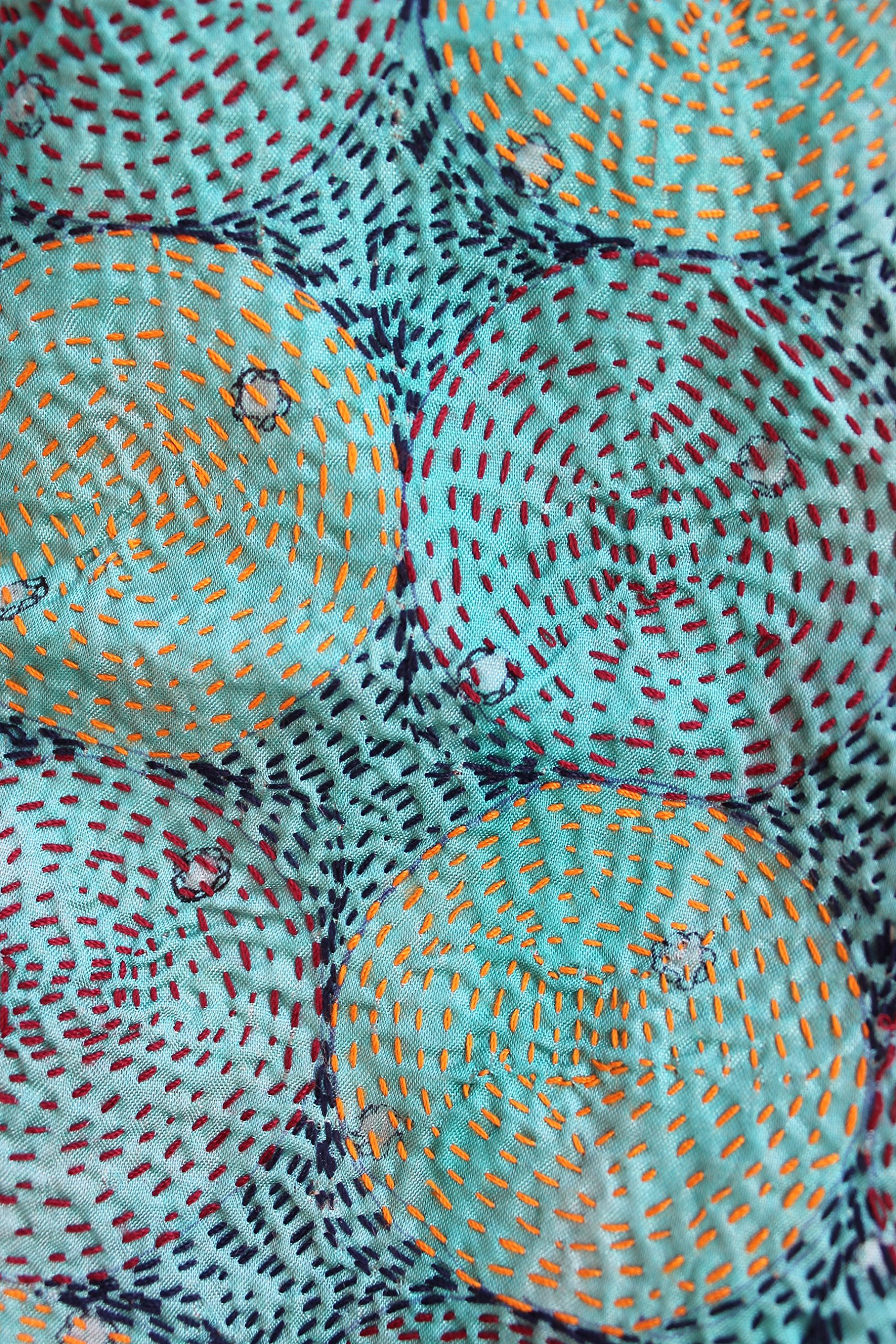 Mango Gifts Kantha-Schal für Mädchen, 100 % Seide