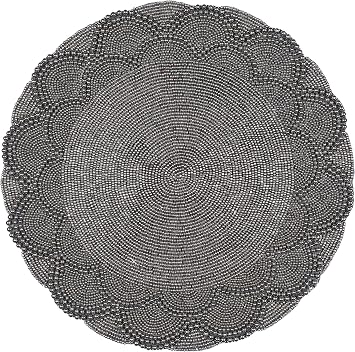 Farmhouse Beaded Placemats Set of 2 for Dining Table- 13 inch Grey Colour, Beaded Placemats Round for Gathering, Occasional Decoration and Family Parties Celebrations
