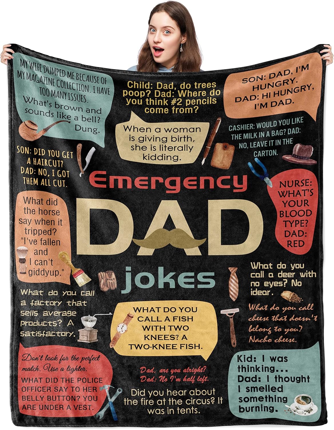 Pezolen Gifts for Dad Blanket 60"x50", Birthday Gifts for