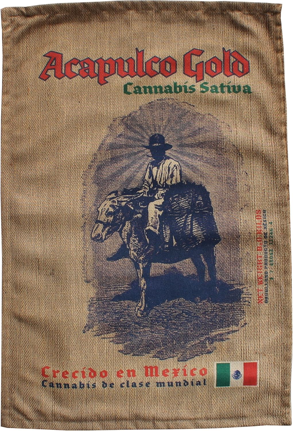 Acapulco Gold Cannabis Sack Queen Pillowcase Cover Marijuana from Mexico Print