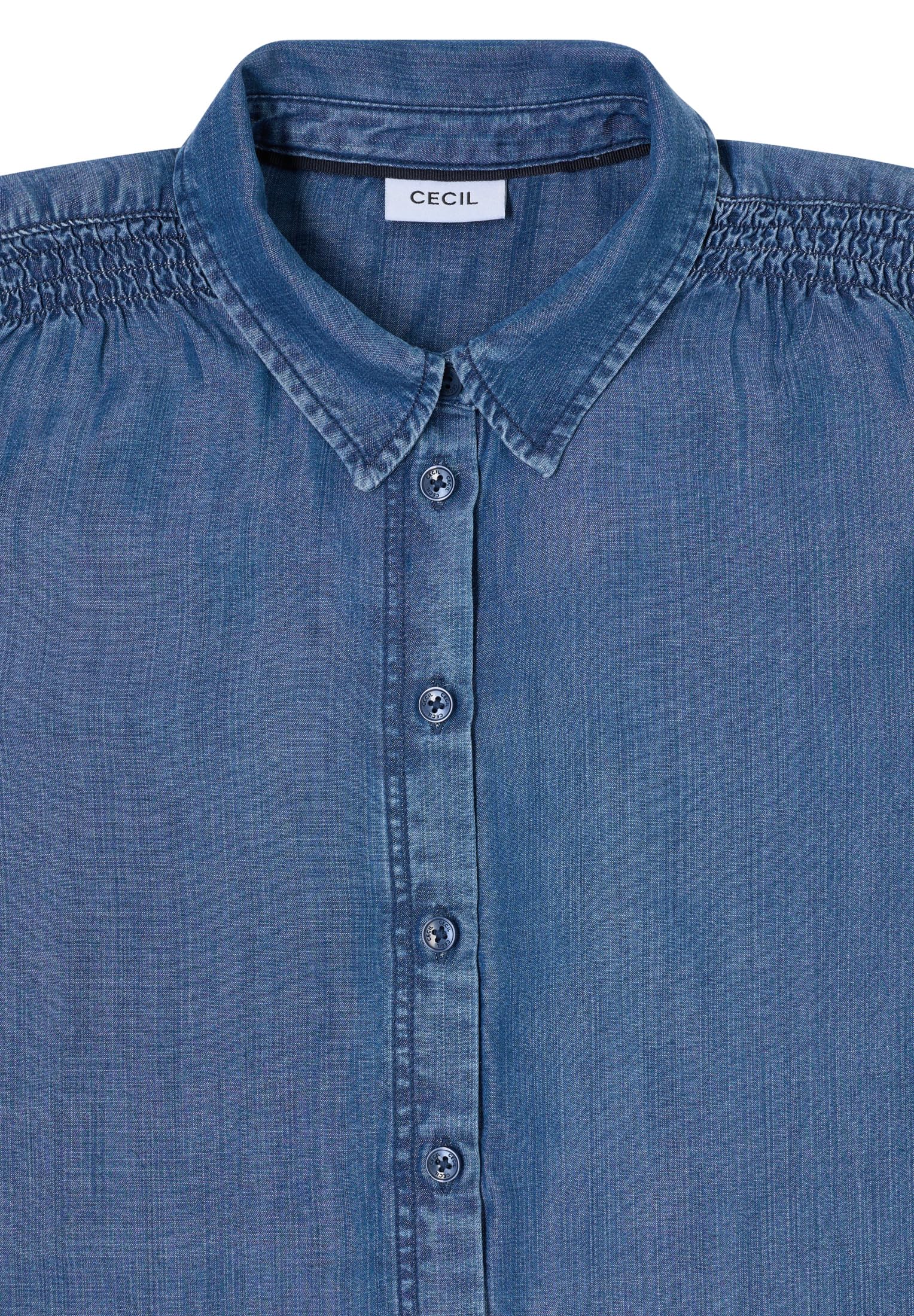 Cecil 3412583 Camicia Lyocell con Dettaglio smockdetail Donna (Pacco da 1)