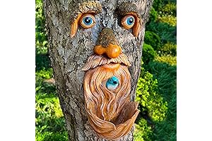 Mood Lab Tree Faces Decor Outdoor - Old Man Bird Feeder -...
