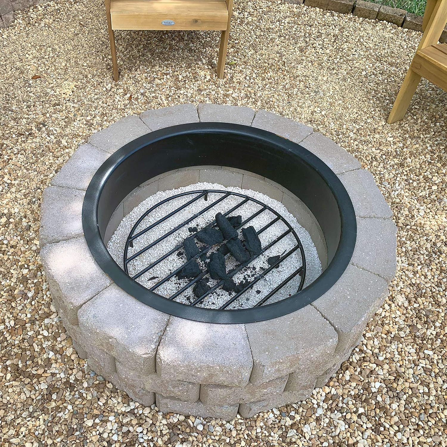 Sunnydaze Round Fire Pit Grate - Elevated Wood Grate for Fire Pit - Heavy-Duty Steel Log Grate for Outside - 24-Inch