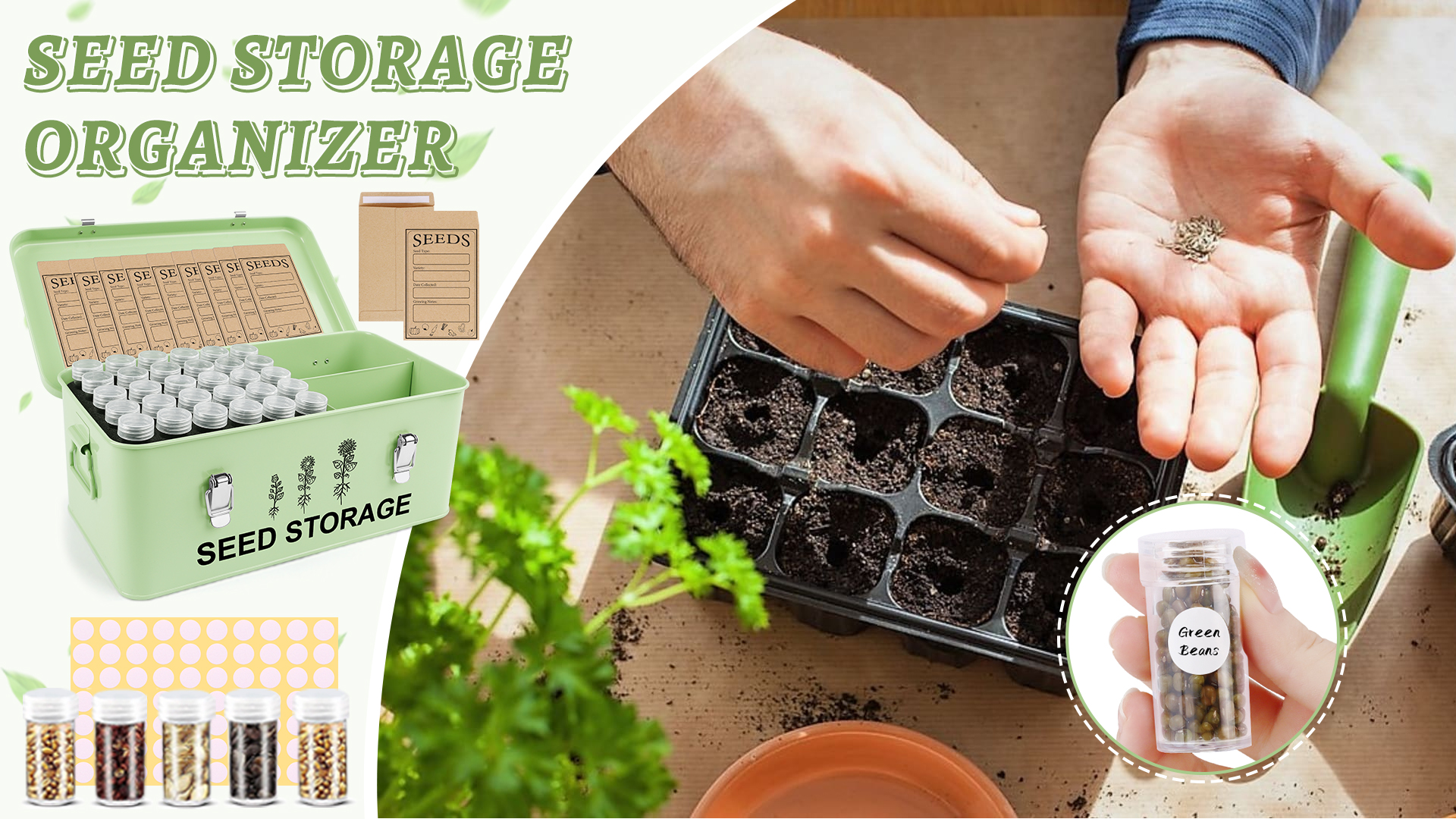60箱　MAMI Amazon.com : 60 Slots Seed Storage Organizer, Metal Seed