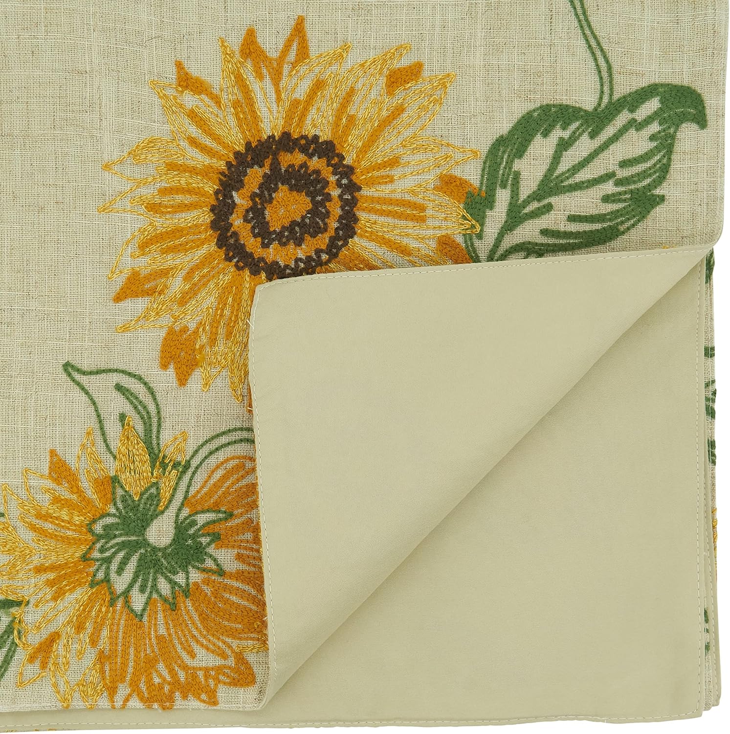 Embroidered Sunflower Table Runner