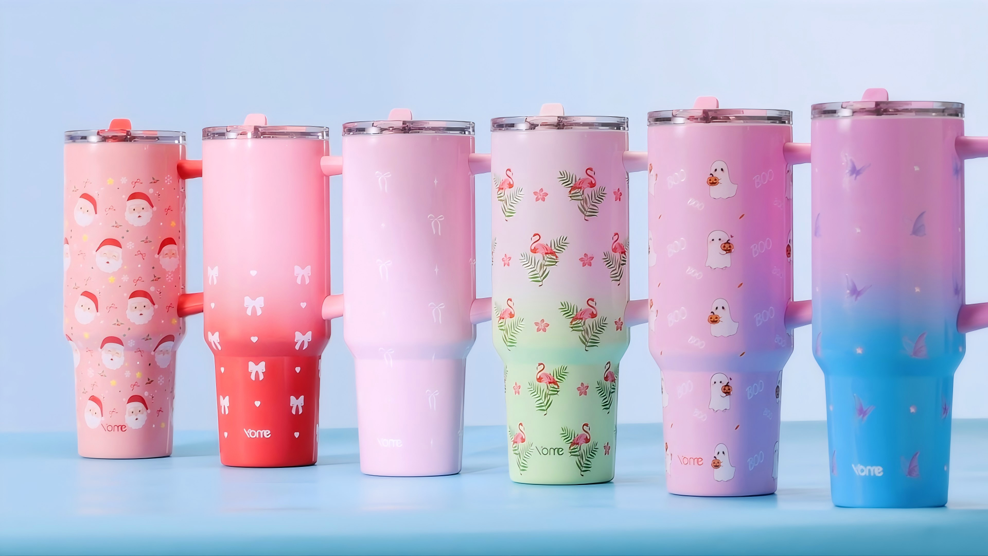 Amazon.com: YOME 40 oz Summer Peach Tumbler with Handle and Flip