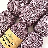 Vista 22 de Cotton to The Core - Hilo de algodón para ganchillo, paquete de 6 (852 yardas/300G), patrones gratuitos, apto para principiantes, hilo suave