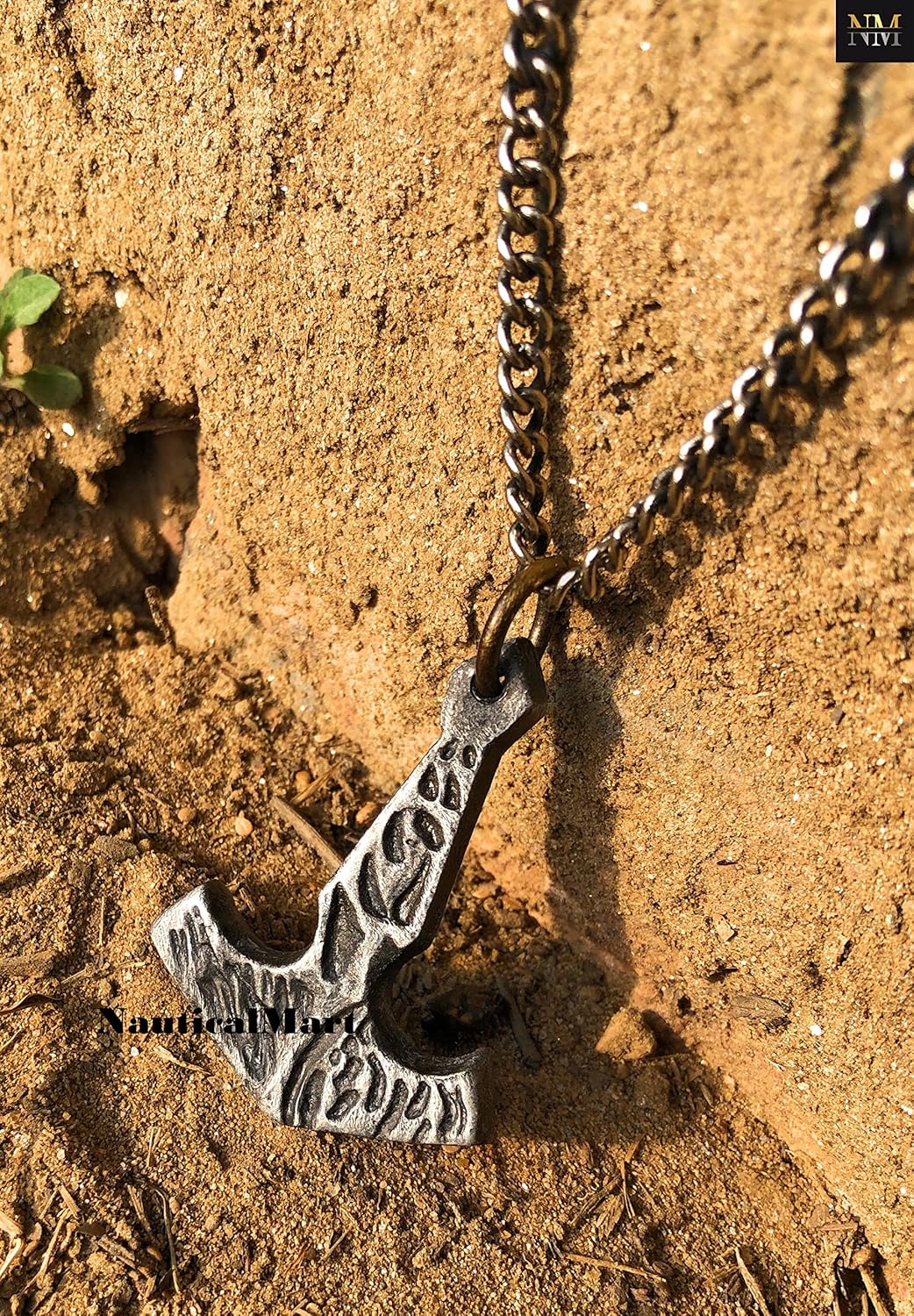 NauticalMart Celtic Spiral, Hand Forged Jewelry, Medieval Viking Jewelry, Viking Antique Forged Iron Pendant, Norse Pendant, Viking Talisman Pendant Necklace, Gift for Men - Women