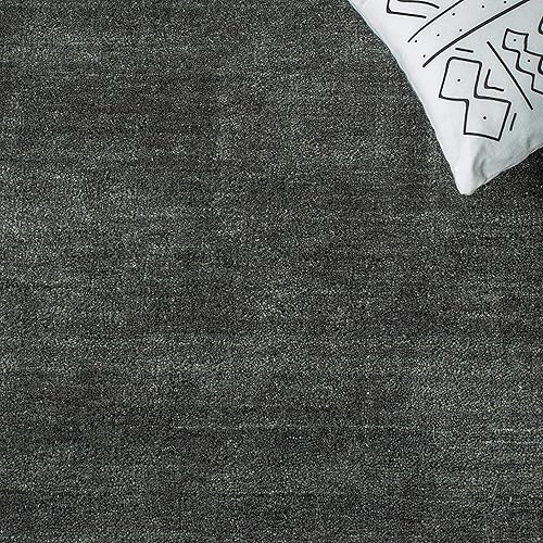 Miniatura 6 de SAFAVIEH Himalaya Collection - Alfombra decorativa, 3 x 5 pies, carbón, lana hecha a mano, ideal para zonas de alto tráfico en entrada, sala de