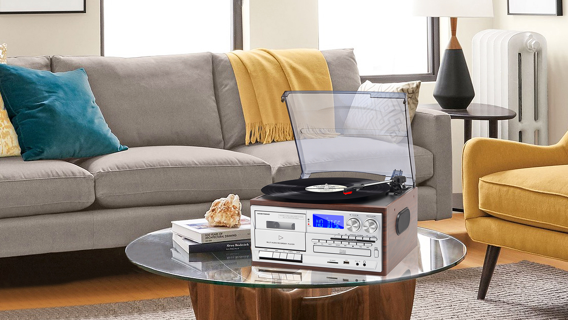 Amazon.com: MUSITREND Record Player 9 in 1 3 Speed Bluetooth