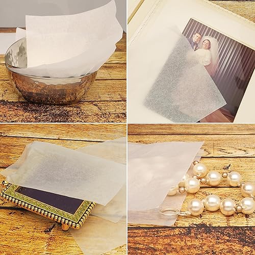 Miniatura 6 de The Beadsmith Papel de seda antideslustre, 4 x 4 pulgadas, color blanco, 1000 hojas por caja, papel de archivo sin ácidos para evitar el deslustre